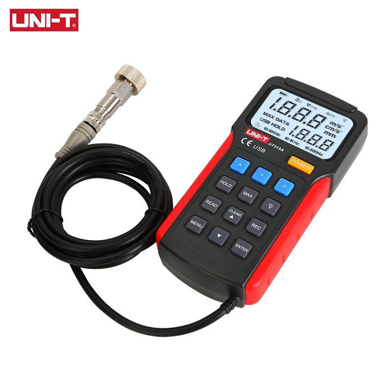 UNI-T UT315A Digital Vibration Testers Vibration Acceleration Velocity Displacement Measurement USB Connect PC Soft