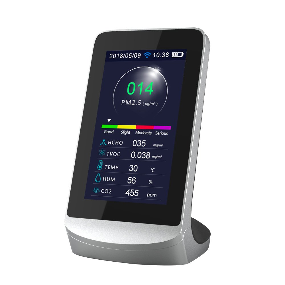 CO2 measure device PM2.5 tester CO2 sensor analyzer with wifi link indoor air quality monitor HCHO TVOC Formaldehyde gas tester