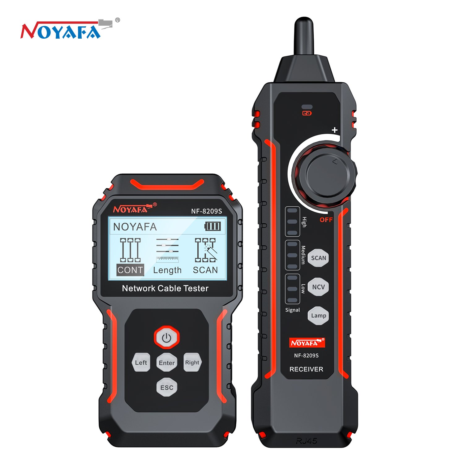 Noyafa NF-8209S New test 2.5-500m line crimped crystal head function type-C charging NCV dual mode spotlight RJ45 RJ11