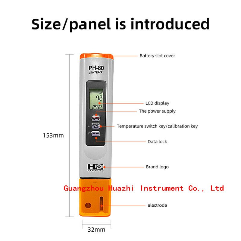 HM digital PH-80 portable Home water Ph reagent water PH Meter water quality testing measurement tester