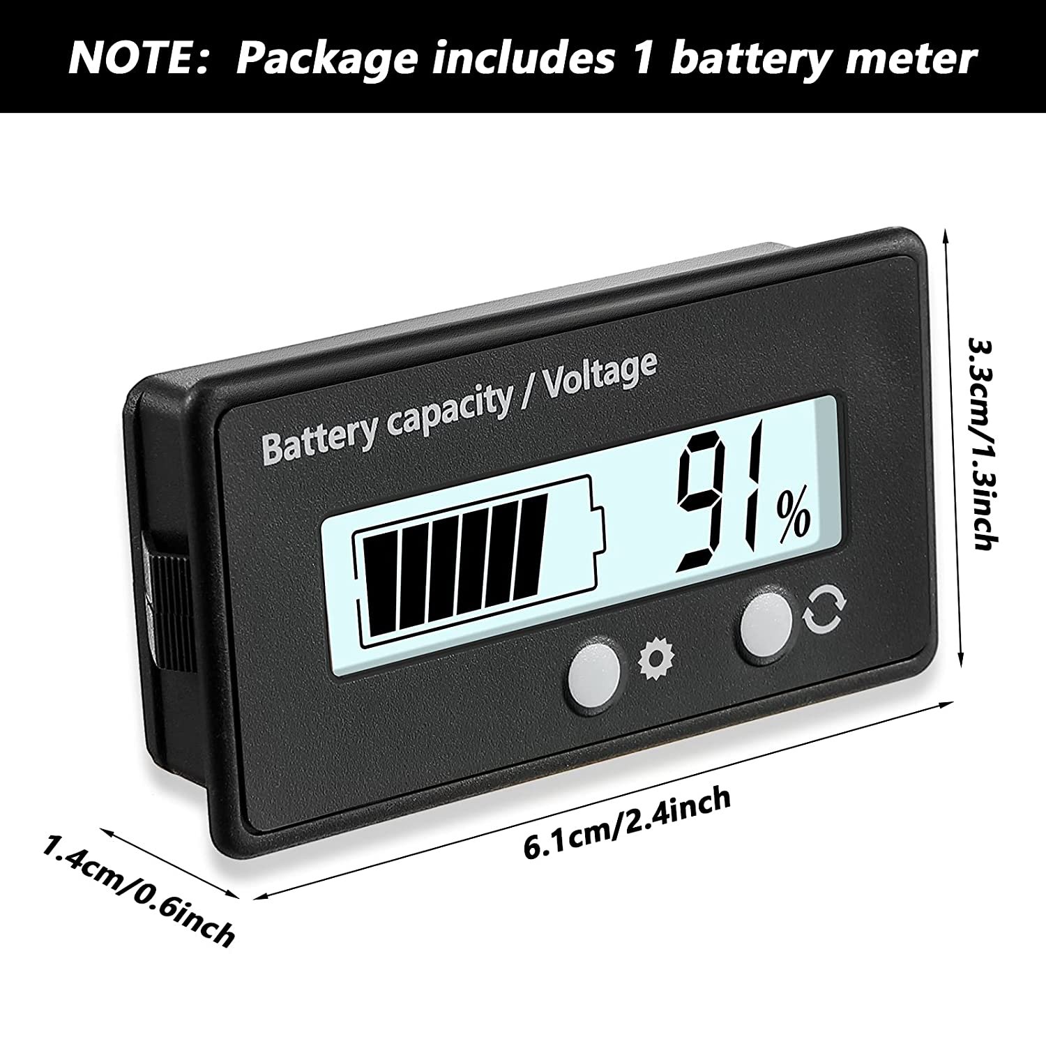 DC 8V 12V 24V 36V 48V 72V Battery Meter Battery Capacity Voltage Monitor Gauge Indicator Lead-Acid Lithium ion Battery Teste