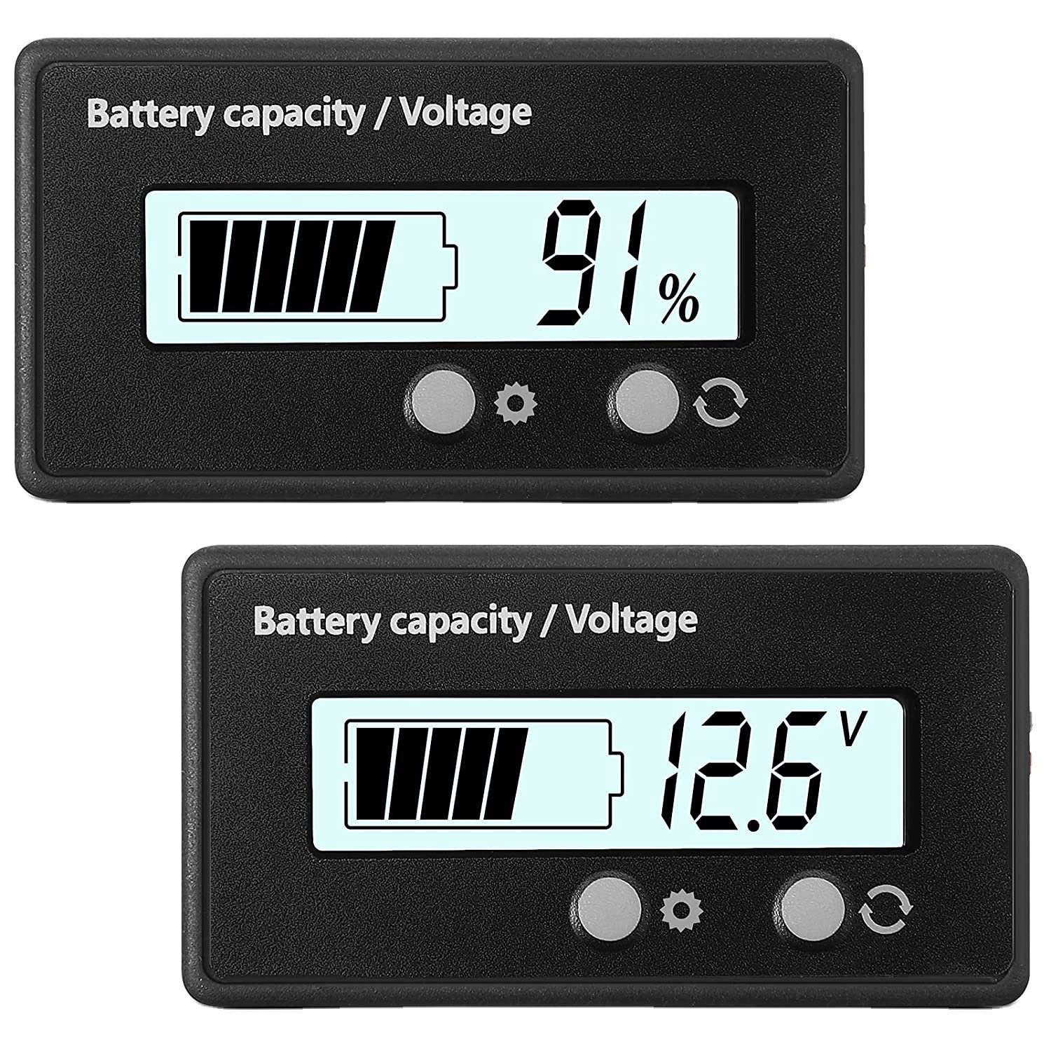 DC 8V 12V 24V 36V 48V 72V Battery Meter Battery Capacity Voltage Monitor Gauge Indicator Lead-Acid Lithium ion Battery Teste
