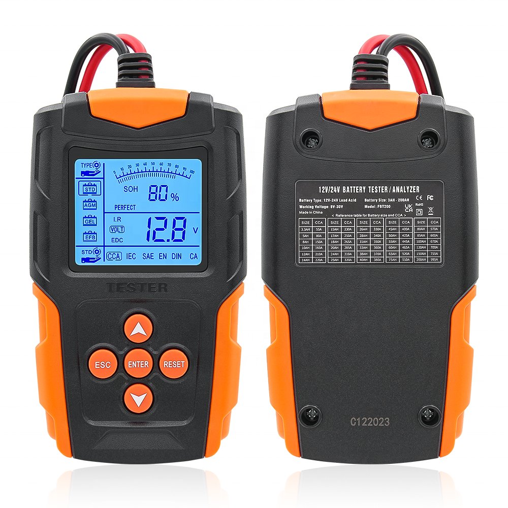 FOXSUR FBT 200 Battery Tester Full Protection Intelligent Battery Tester SOH SOC 12V 24V Battery Analyzer