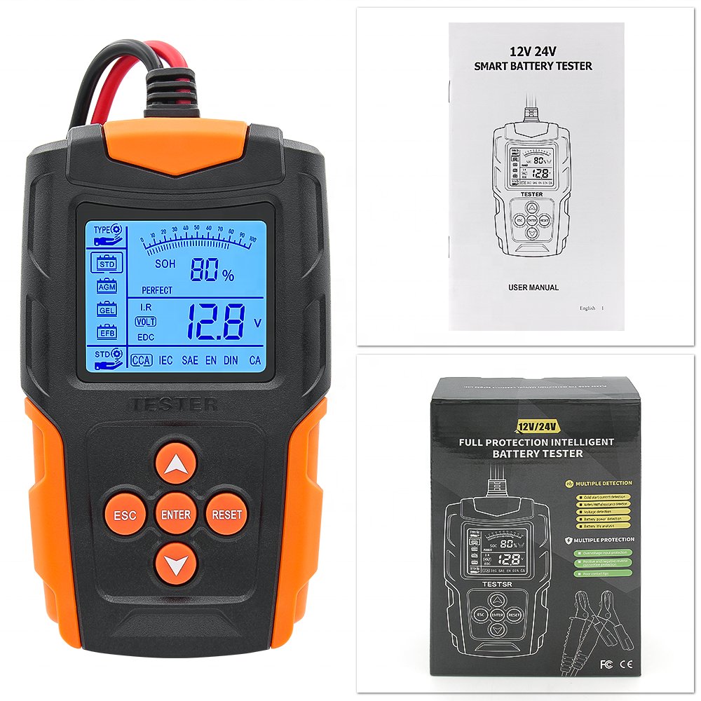 FOXSUR FBT 200 Battery Tester Full Protection Intelligent Battery Tester SOH SOC 12V 24V Battery Analyzer
