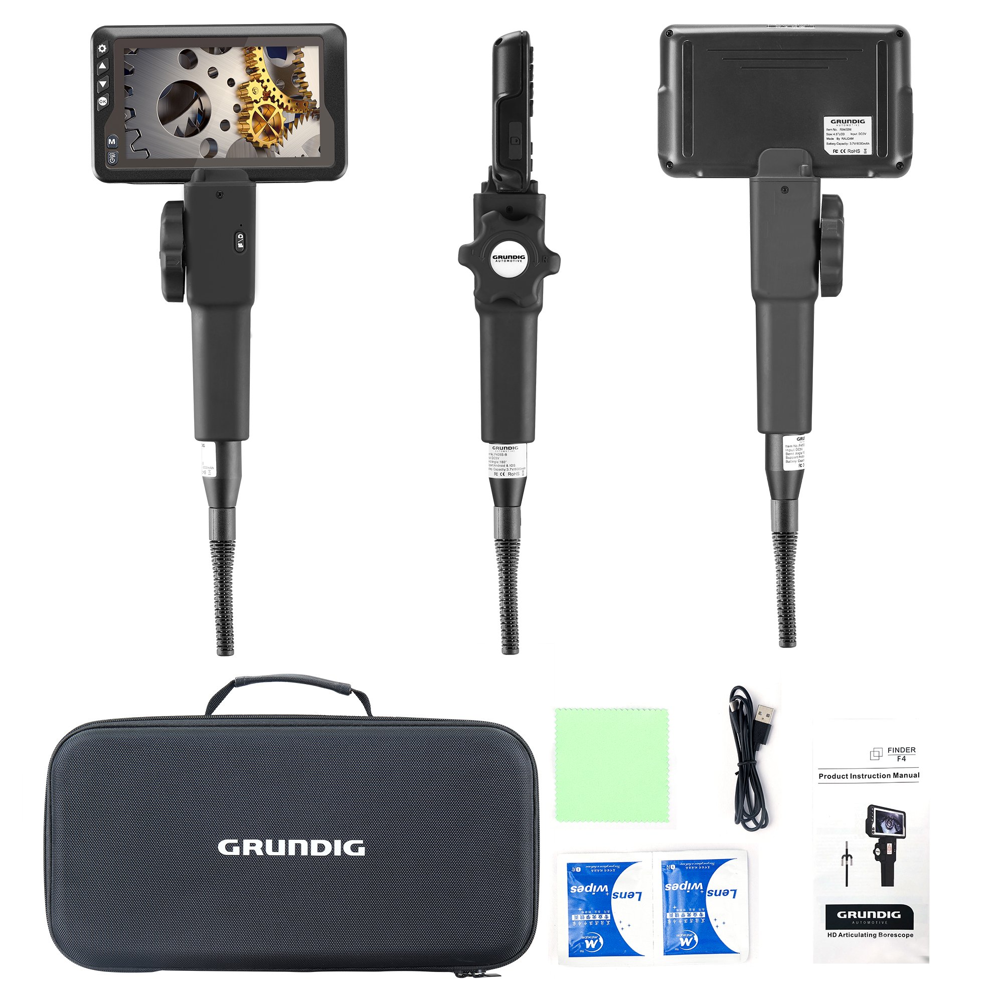 Ralcam 5.5Mm With 4.3 Inch Ips Screen Flexible Endoscope Inspection Camera Endoscope Industrial Borescope