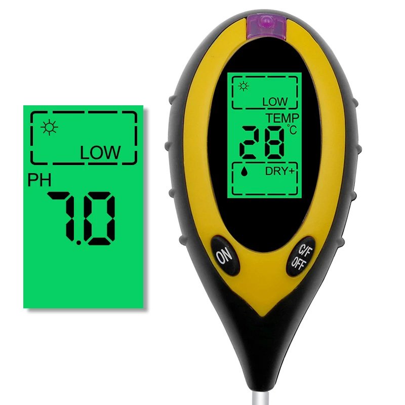 4 in1 Digital Soil PH Tester Water Moisture Sunlight Temperature Meter For Garden Plant Flower Acidity Moisture Monitor Detector