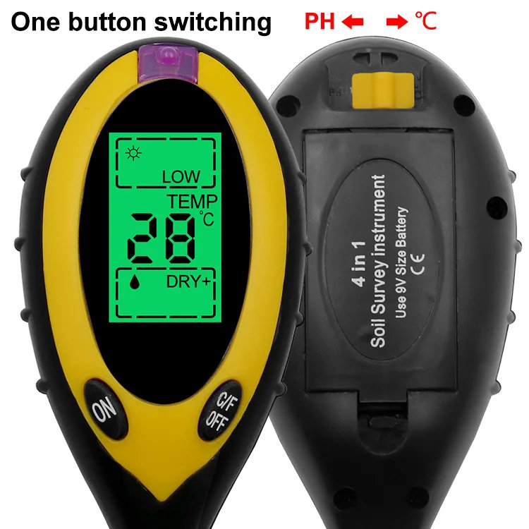 4 in1 Digital Soil PH Tester Water Moisture Sunlight Temperature Meter For Garden Plant Flower Acidity Moisture Monitor Detector