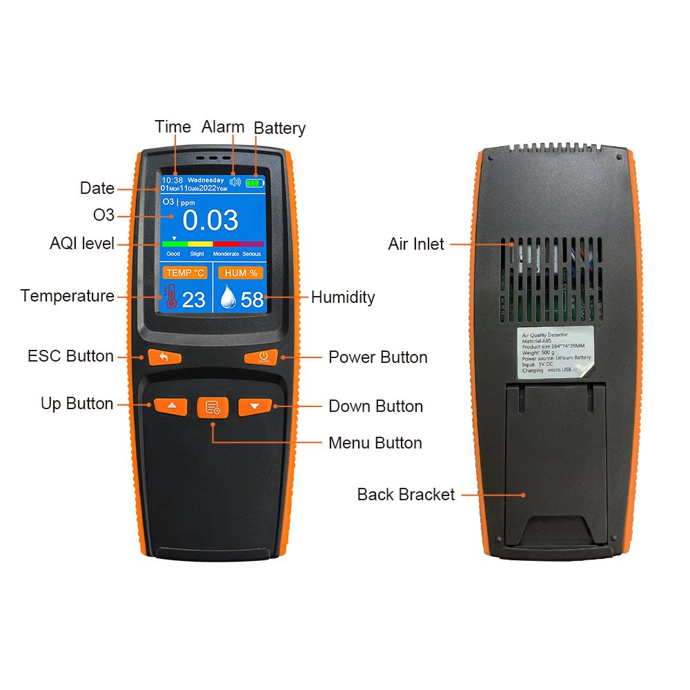 Portable O3 Tester measure ozone detector Air Quality Monitor Gas Analyzer Ozone Concentration Detector After Disinfection
