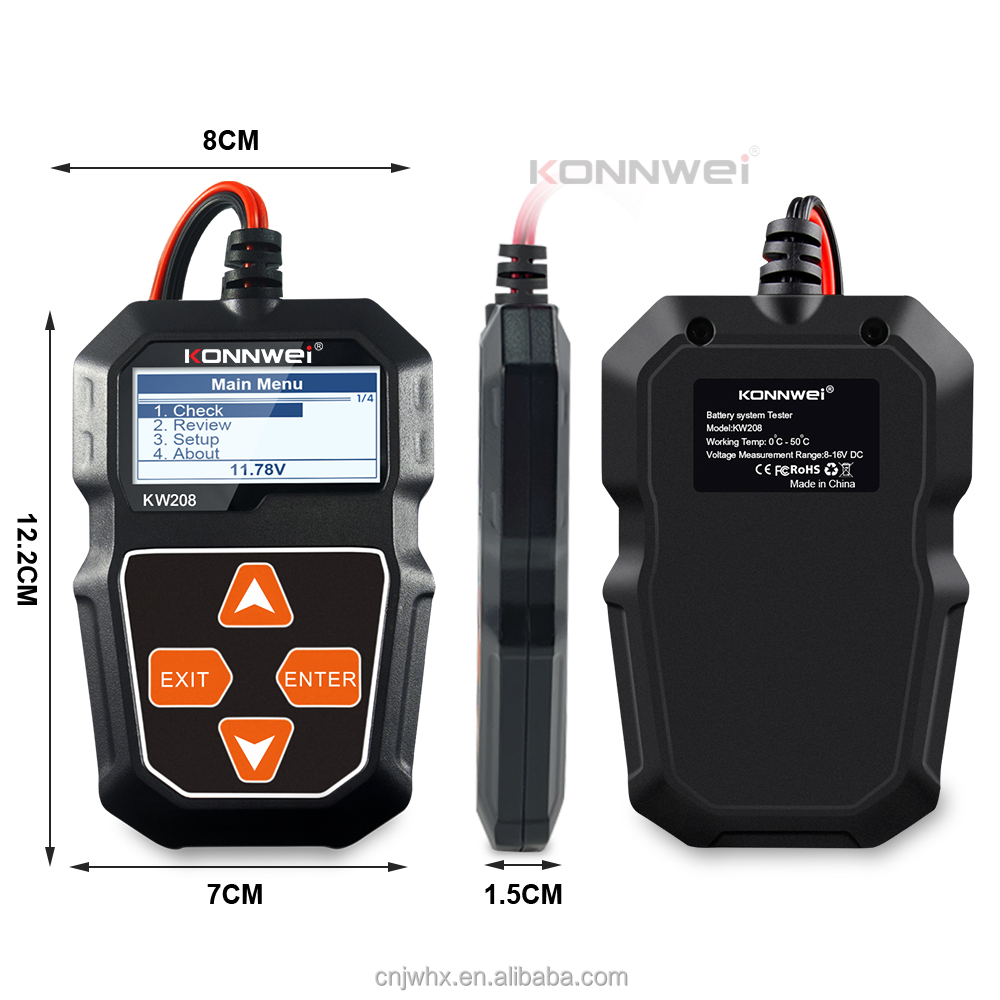 Multilingual 12V Automotive Lead Acid Battery Tester Voltage Internal Resistance CCA Checker KW208 KW218