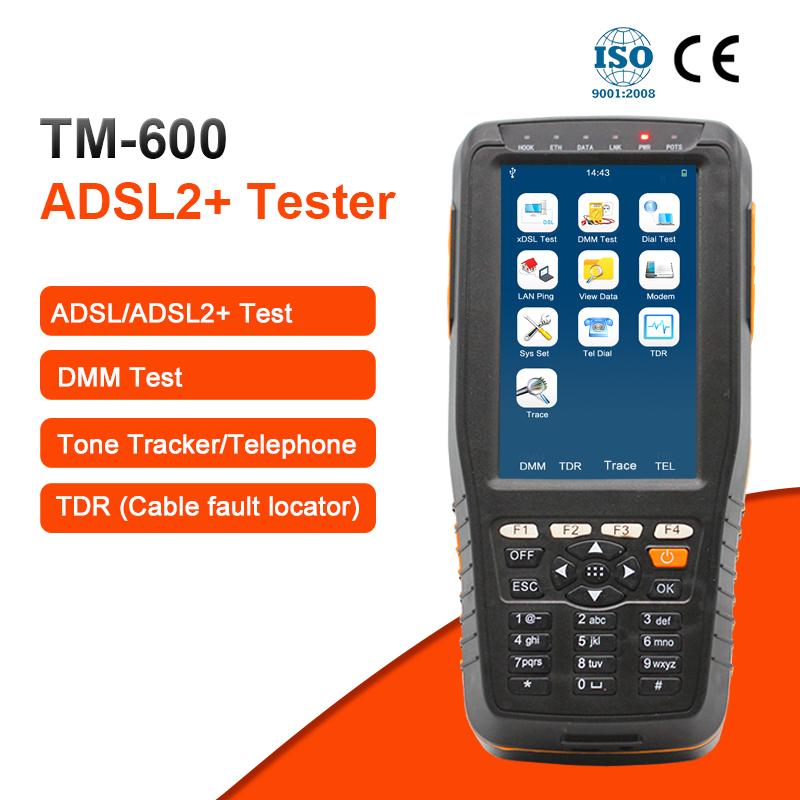 High quality TM-600 ADSL/VDSL tester DMM test OPM/VFL meter Tone Tracker/Telephone TDR Cable Fault Locator