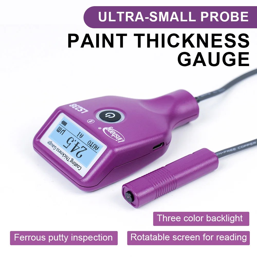 Digital Paint Thickness meter Automotive Coating Tester LS238 Small probe with Bluetooth Ruby iron aluminum dual purpose