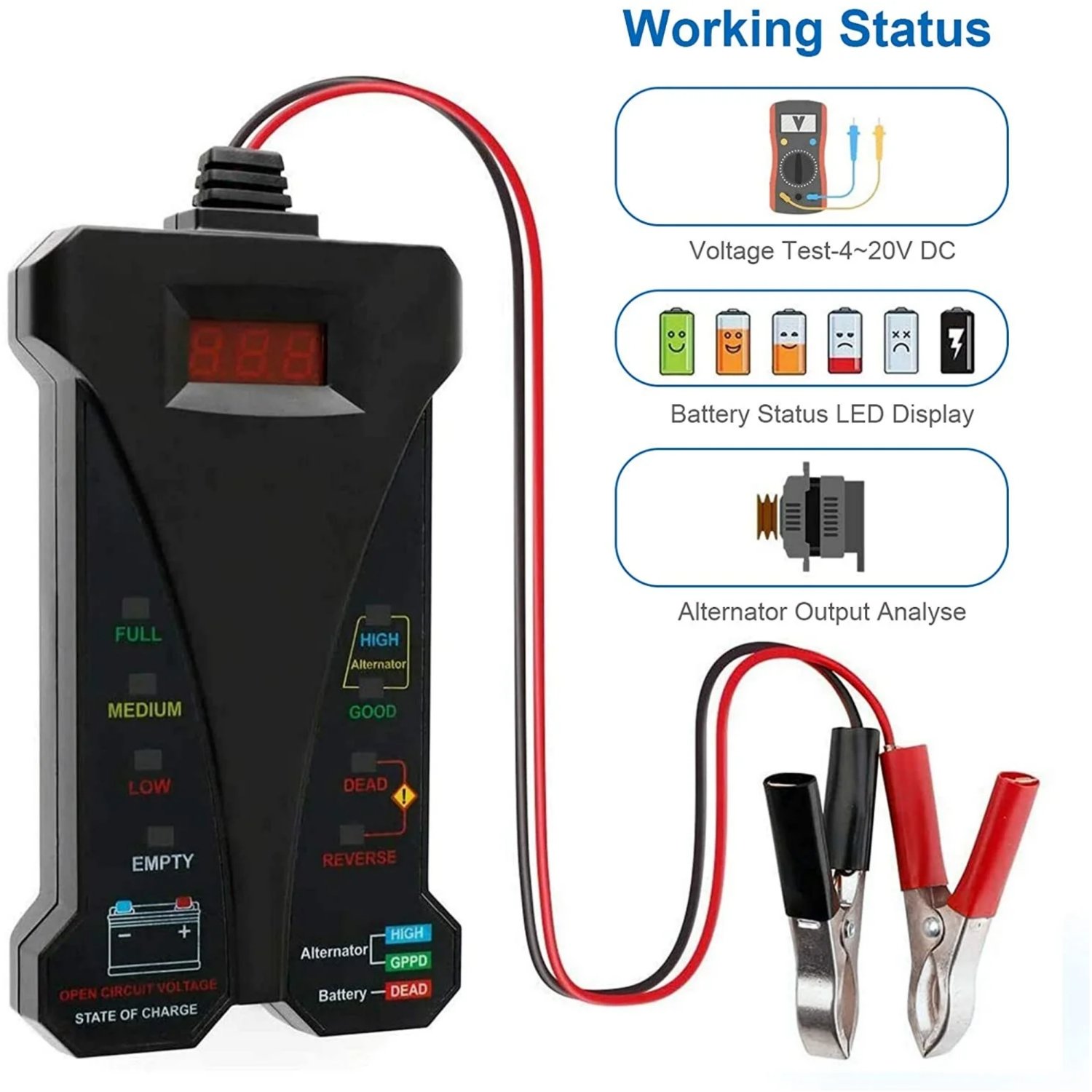 CNBJ-805A 12V Battery Tester Charging Car Battery Charging System Analyzer Automobile Battery Repair Machine Tester