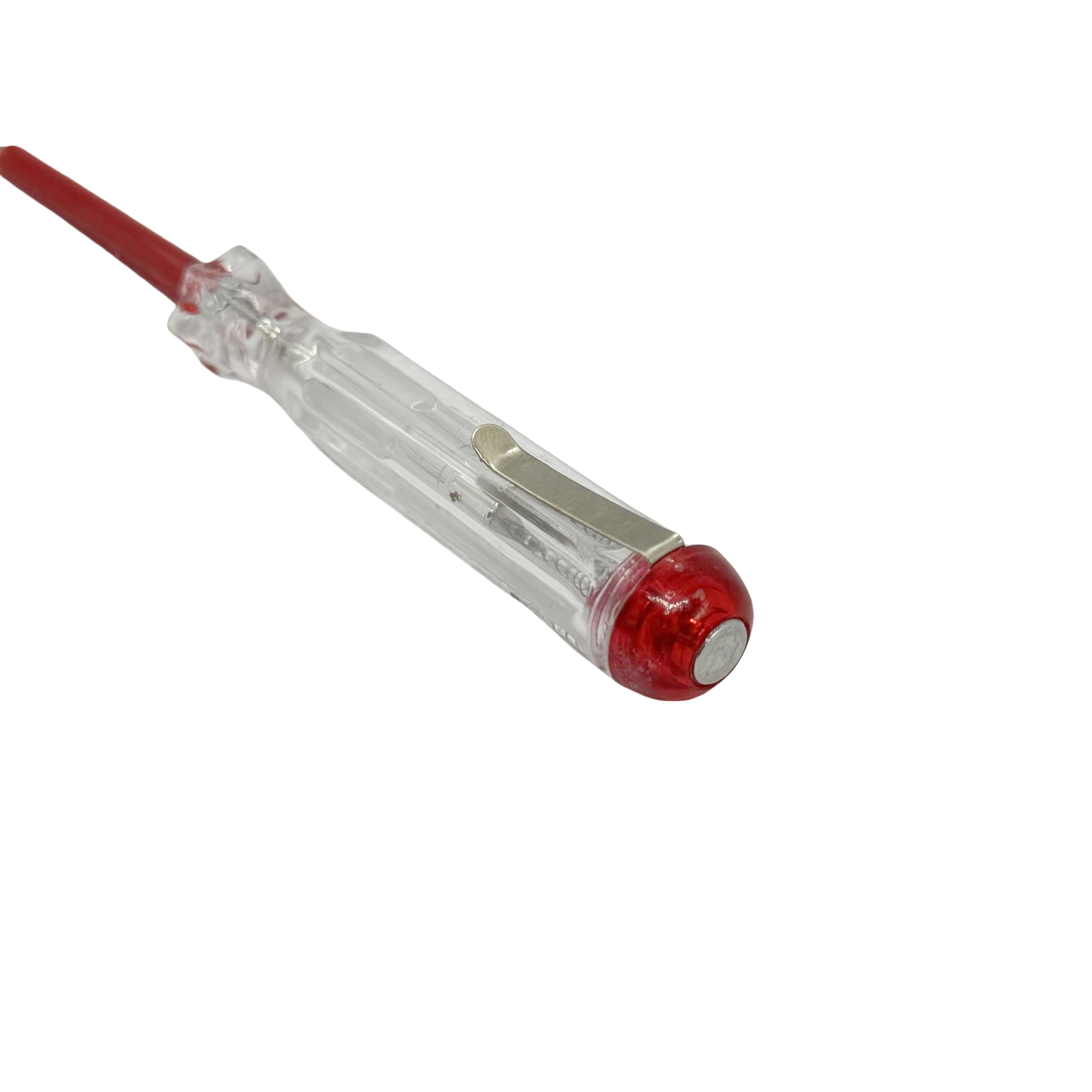 Factory stock customized 5.2-inch red electrical insulation plastic flat head portable safety test pen screwdriver