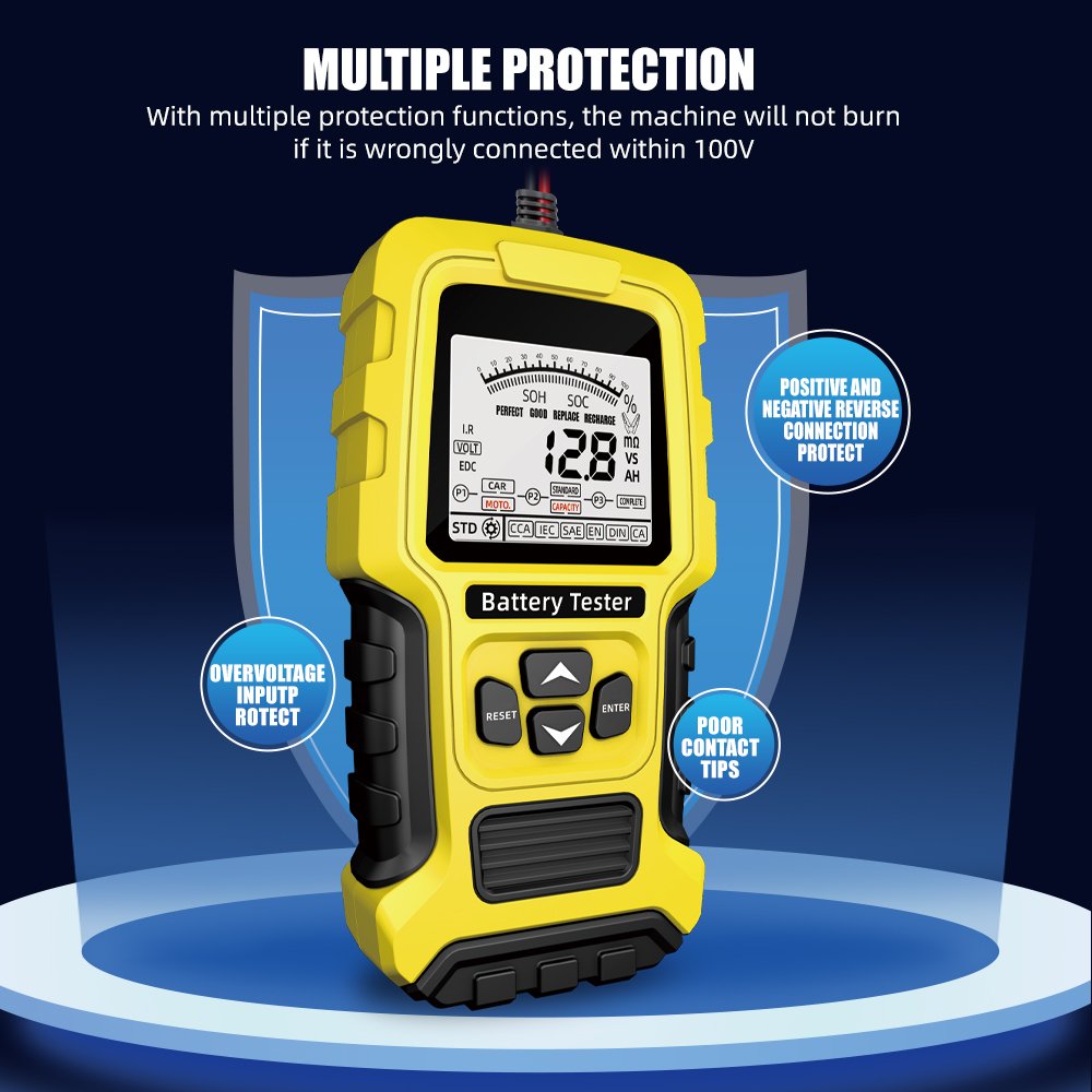 TK-200 12V24V Smart LCD Vehicle Lead Acid Battery Tester Advanced Diagnostic Tool for Trucks Motorcycles and Scooters