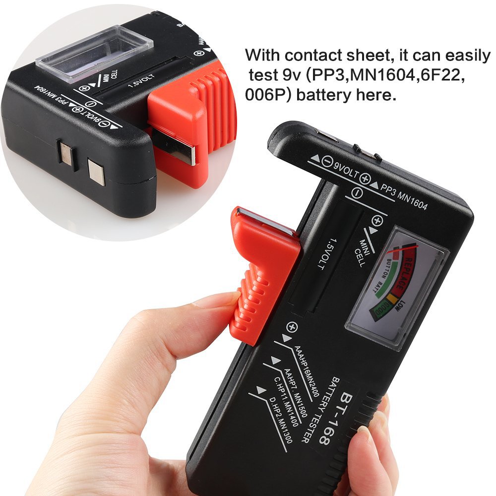 BT168 Electronic Battery Capacity Tester Indicate Volt Tester Checker for Batteries