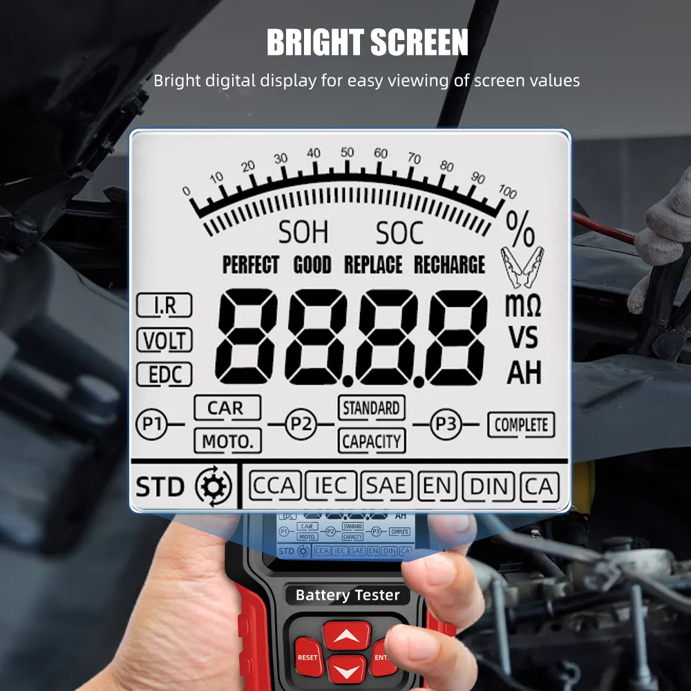 Car Tools Smart Portable 12V24V Battery Tester Analyzer Tool Motorcycle Scooter Car Lead Acid Diagnostic Tool detector