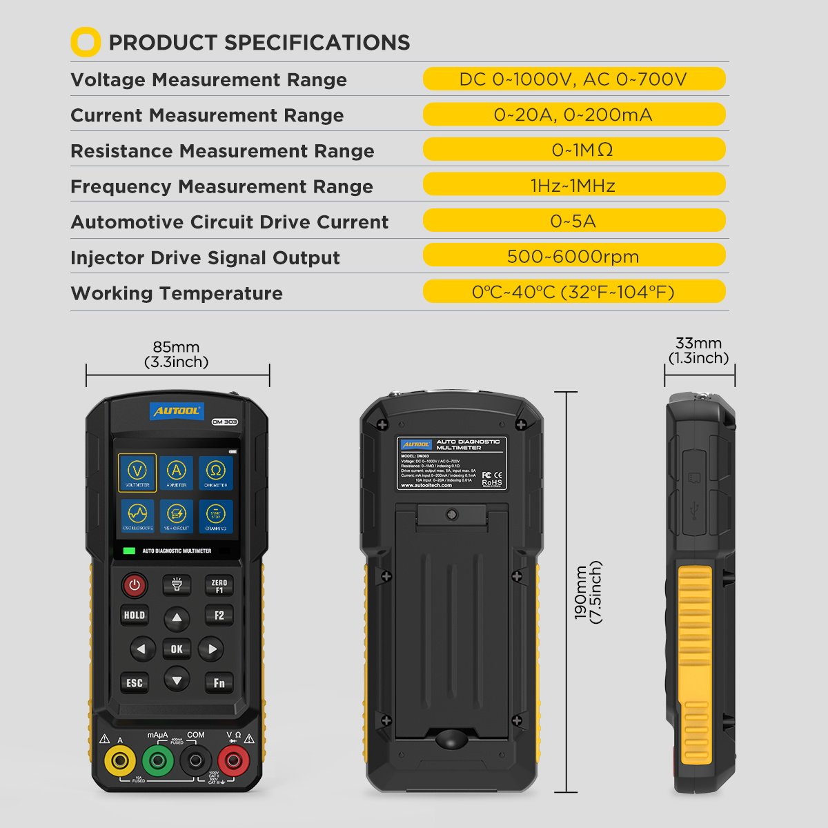 OEM DM303 Circuit Tester K Line Can line Factory AUTOOL Newest Auto Diagnostic Automotive Multimeter