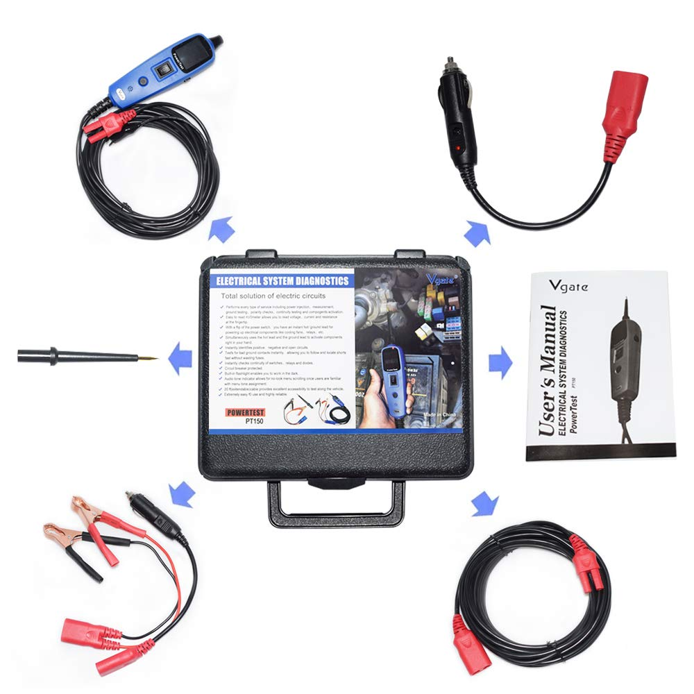 Vgate PT150 Power Test Power Probe Car Electric Circuit Tester with TFT color display Auto motive Diagnostic Tool & Autek YD208