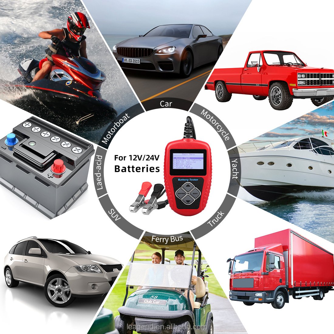 12v Auto Battery Tester Car Battery CCA Test High precision lead-acid battery tester with usb Printer QUICKLYNKS BA101