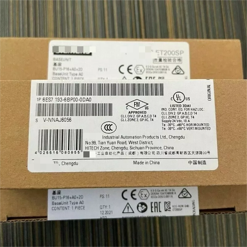Original Germany Industrial Automation ls Logo PLC Controller Module New 6ES7193-6BP00-0DA0 for Human Machine Interfaces