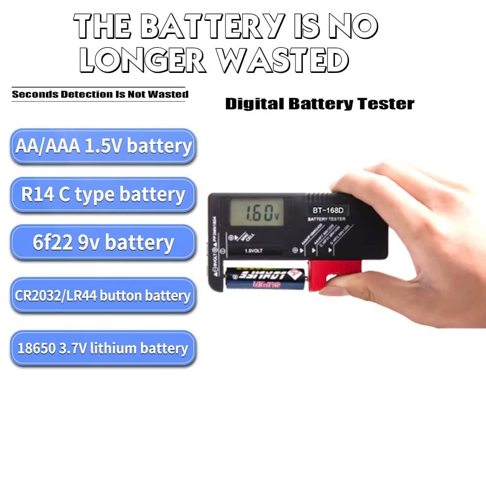 BT-168 PRO Digital Lithium Battery Capacity Tester Checkered load analyzer Display Check AAA AA Button Cell Universal test