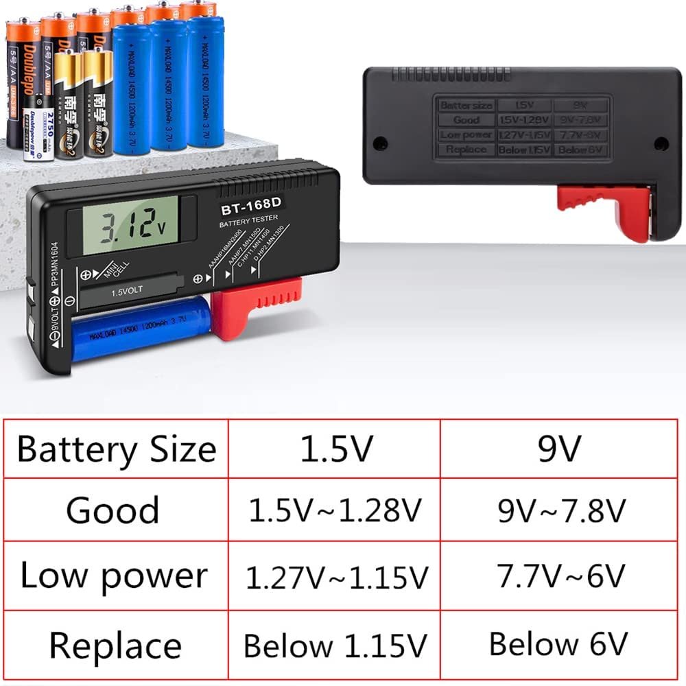 BT-168 PRO Digital Lithium Battery Capacity Tester Checkered load analyzer Display Check AAA AA Button Cell Universal test