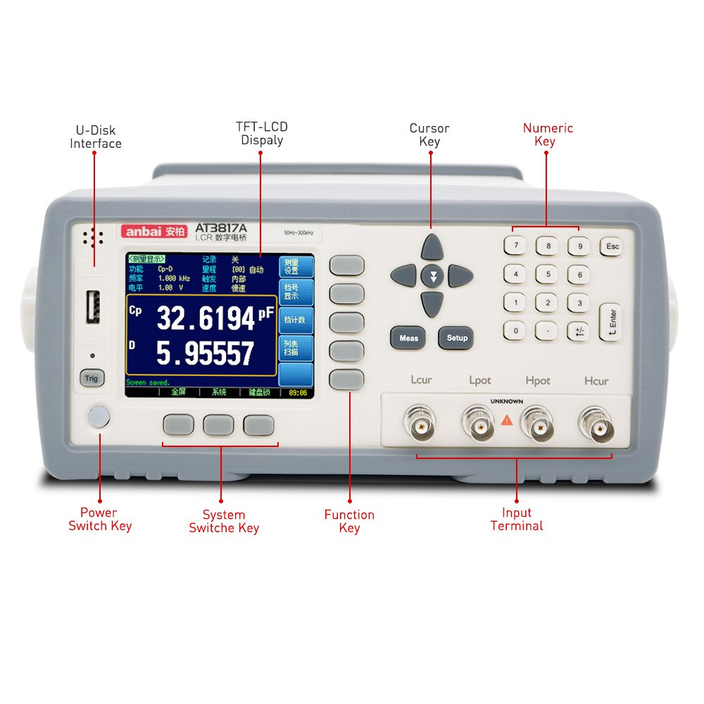 AT3817A 10Hz-100kHz LCR DIGITAL TESTER WITH HIGH SPEED AND PRECISION