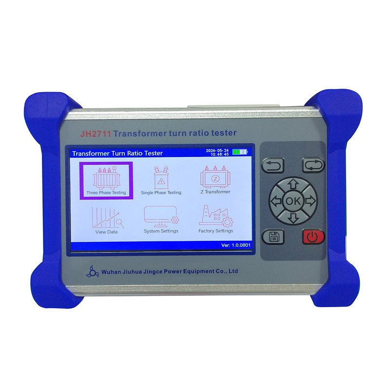 JH2711 English/Spanish Handheld Three Phase Voltage Transformer Turns Ratio Tester Built-in Battery Turns Ratio Group Meter TTR