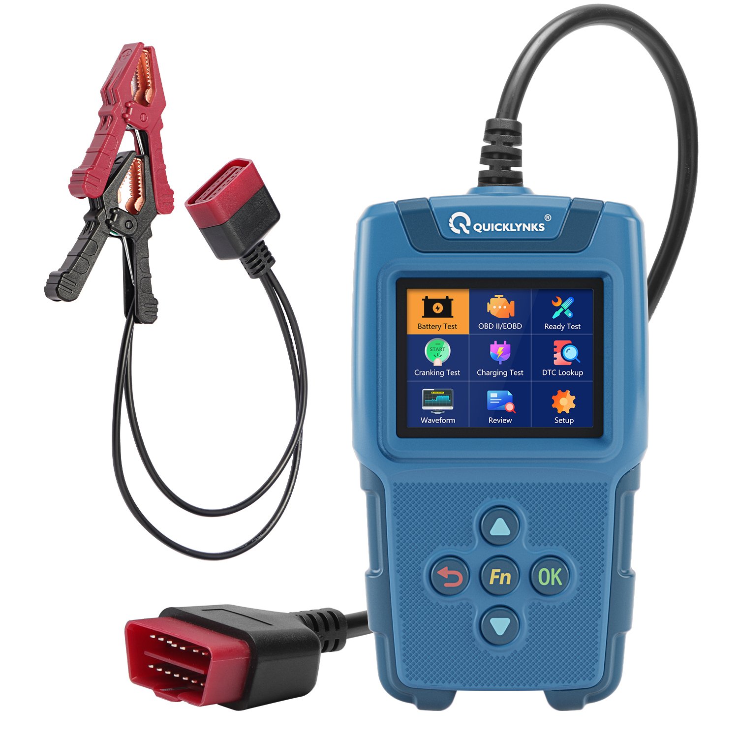 Auto Diagnostic tool 2-in-1 OBD2 Scan and Battery test Auto engine analysis Fault code Start battery level health detection