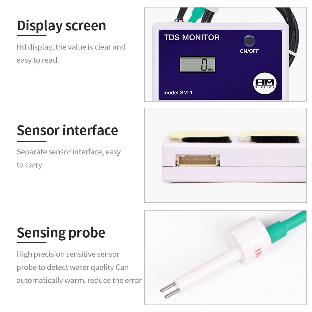 New Arrivals SM-1 TDS Tester Online Water Quality Detector Meter Digital DM1 Dual TDS Monitor With Probe