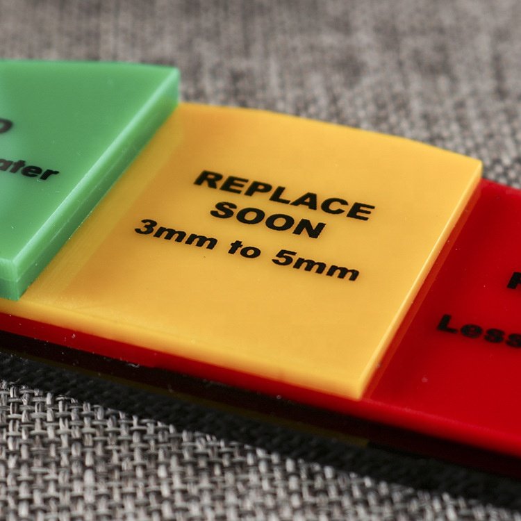 Custom acrylic brake pads replace check ruler brake disc plastic thickness wear measuring tool friction disc