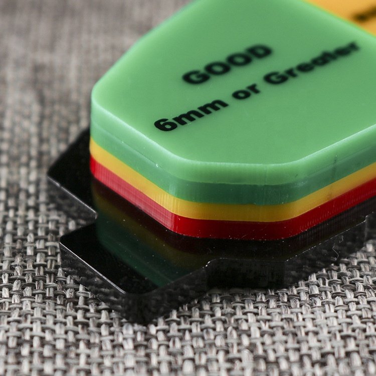 Custom acrylic brake pads replace check ruler brake disc plastic thickness wear measuring tool friction disc