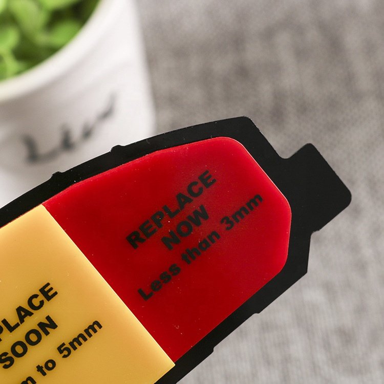Custom acrylic brake pads replace check ruler brake disc plastic thickness wear measuring tool friction disc