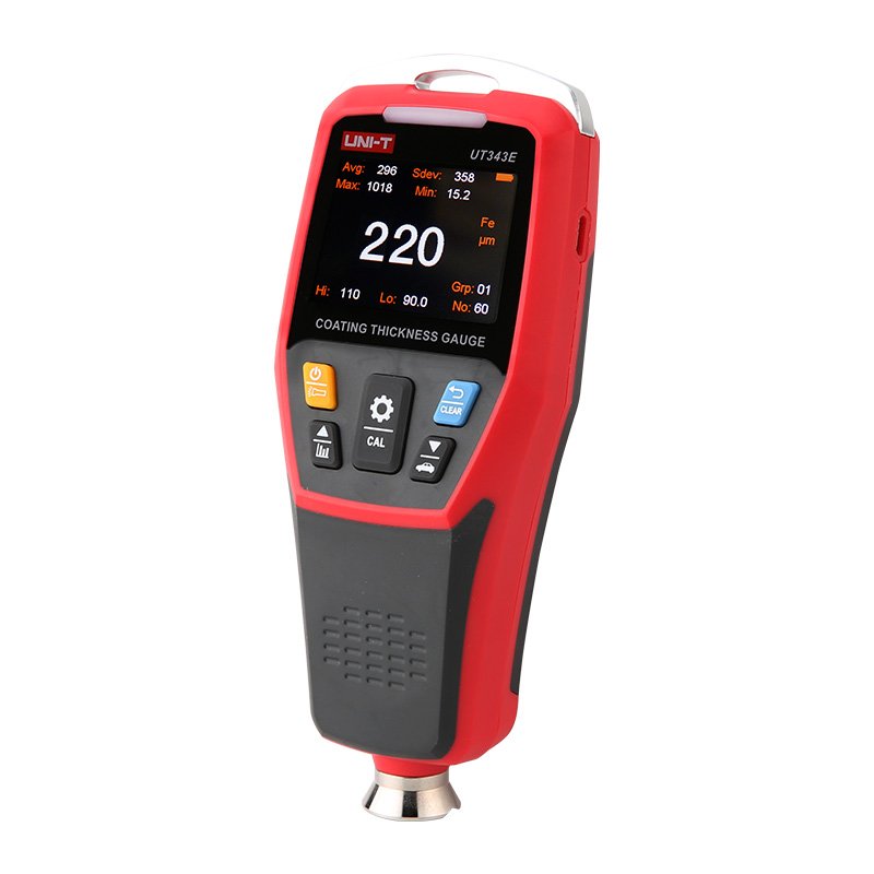 UNI-T Coating Thickness Gauge UT343E Color Screen Blue tooth Data Transmission Vehicle Paint Meter FE/NFE Paint Film Tester