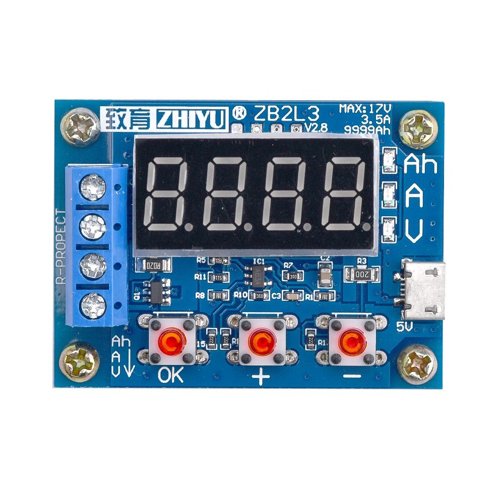 ZB2L3 Battery Tester LED Digital Display 18650 Lithium Battery Power Supply Test Resistance Lead-acid Capacity Discharge Meter