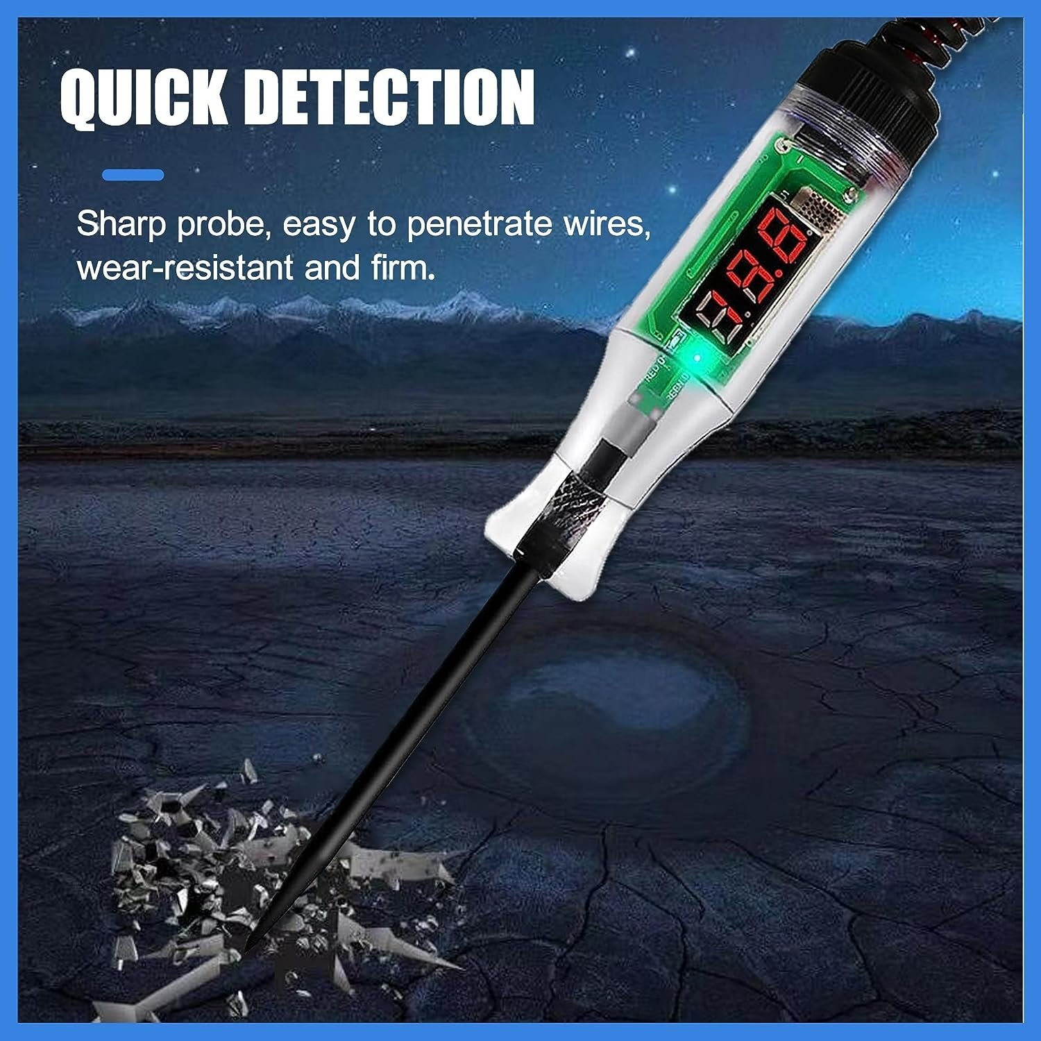 Automotive Circuit Tester, DC 3-48V Inductive Testl Electric Voltage Pen with LED Digital Display Light Auto Voltage Tester