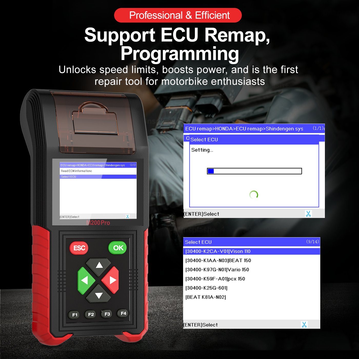Popular JDiag M200 Pro Standard Version Handheld motorcycle scanner motorcycle battery tester 12v Motor Scan diagnostic tool