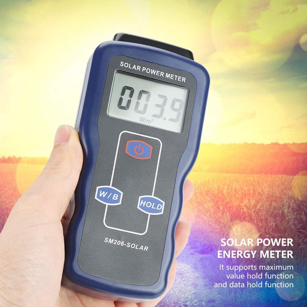 Digital Solar Power Meter,Sun Light Energy Measuring Tester SM206 Sun Light Radiation Testing Instrument Digital High Precision