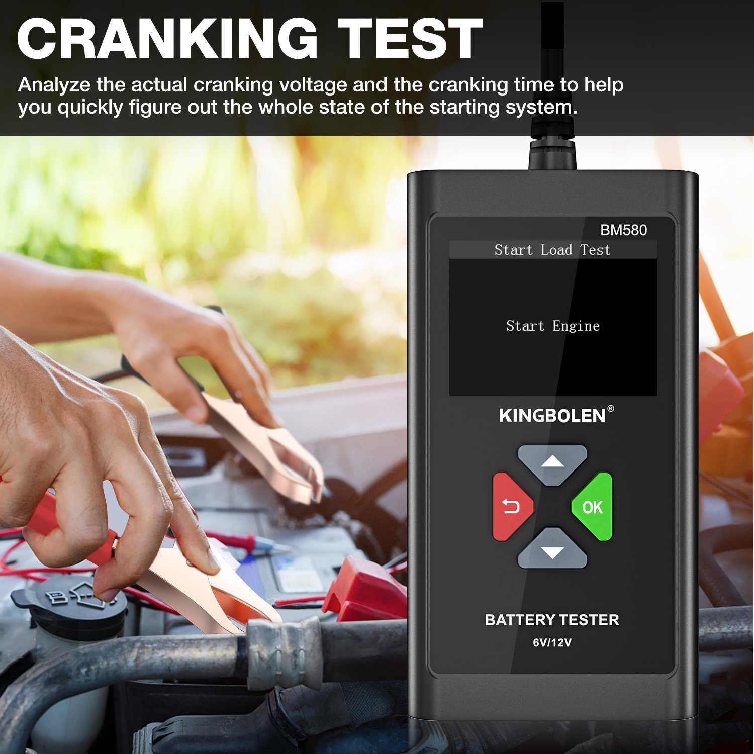 Car Battery Tester KINGBOLEN BM580 12V 6V CCA Circuit Tester Cranking Charging Tools BM550 Automotive Battery Analyzer