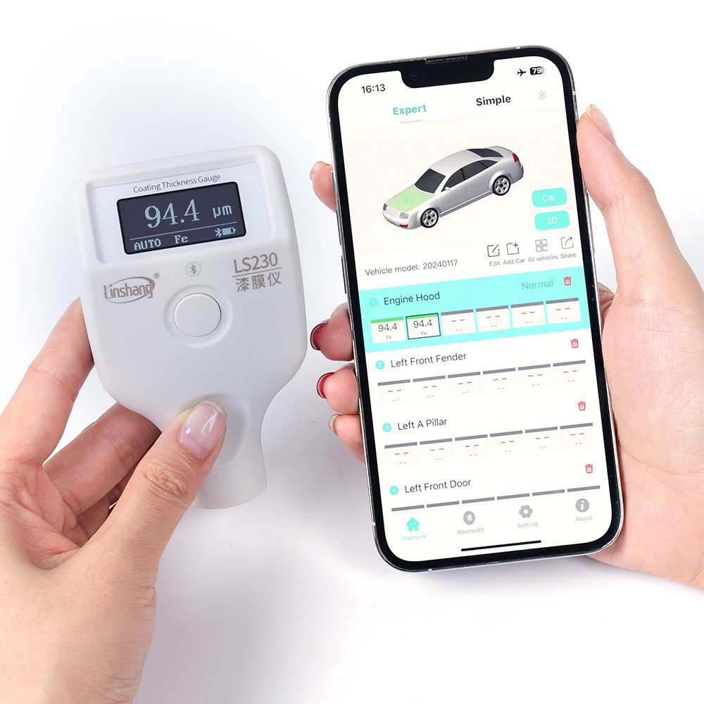 LS230 Car Paint Inspection Device Car Detector Coating Thickness Measurement Tester Digital Paint Thickness Meter