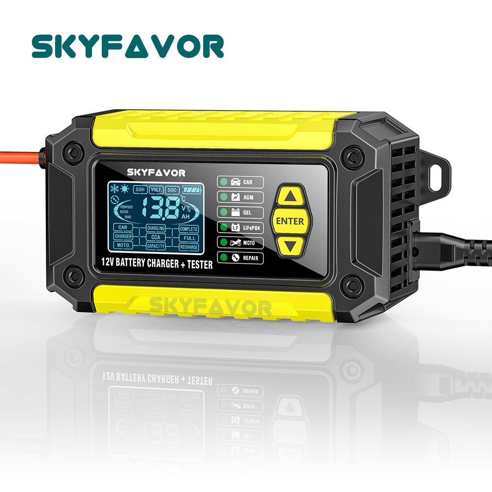 All in one car battery charger 12V 6A automatic gel agm lead acid battery analyzer CCA internal resistance tester & pulse repair