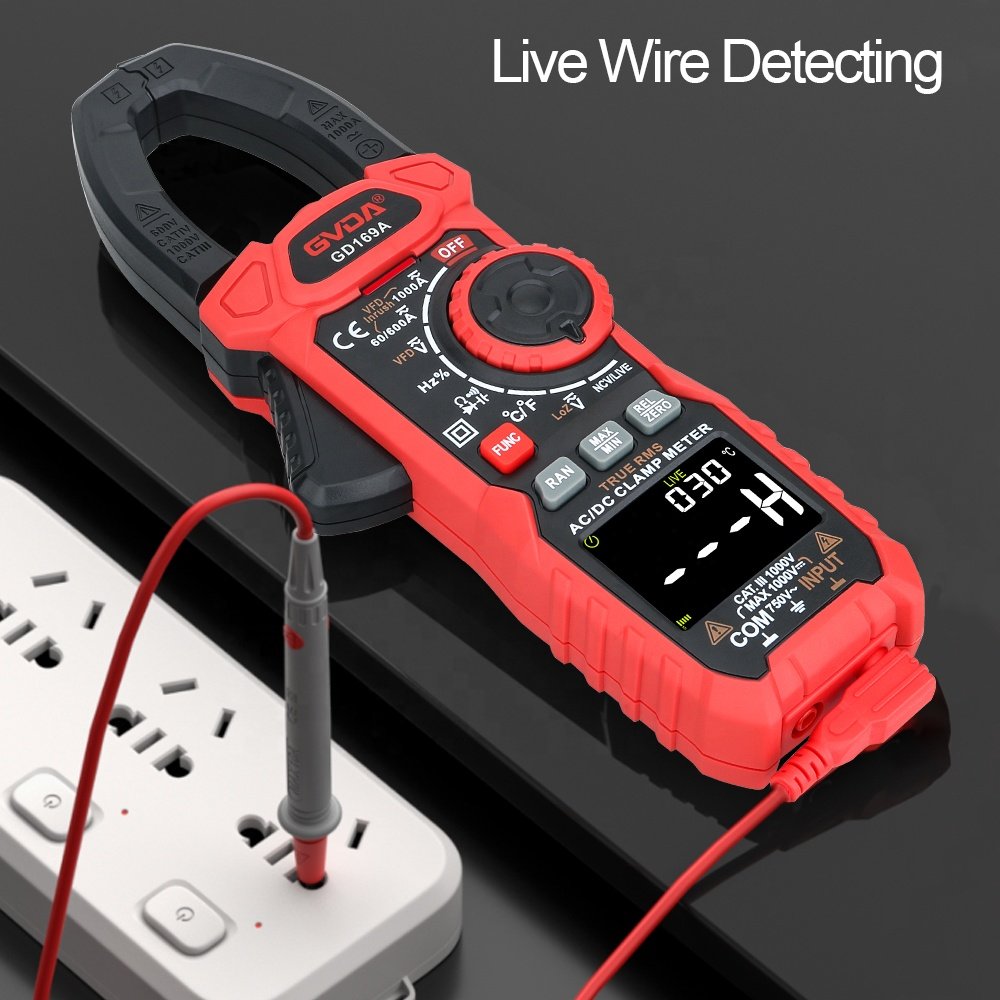 GVDA Advanced Digital Clamp meter Multimeter 1000V 1000A Current Inrush Current VFD Temperature Capacitance Ohm AC DC Tester
