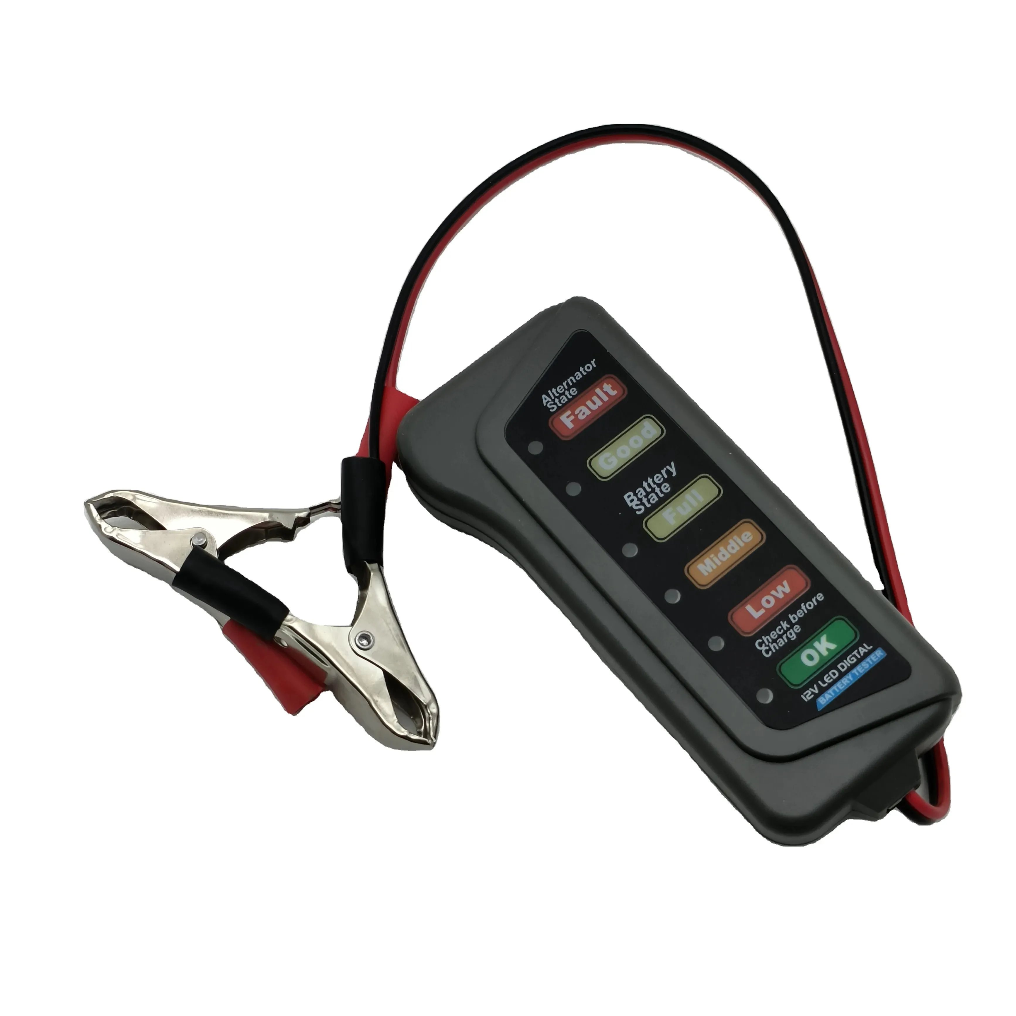 Hot sale 12V Digital Automotive Battery Voltage Tester Alternator OBD2 Scanner Auto Diagnostic Tool With 6 LED Lights for Cars