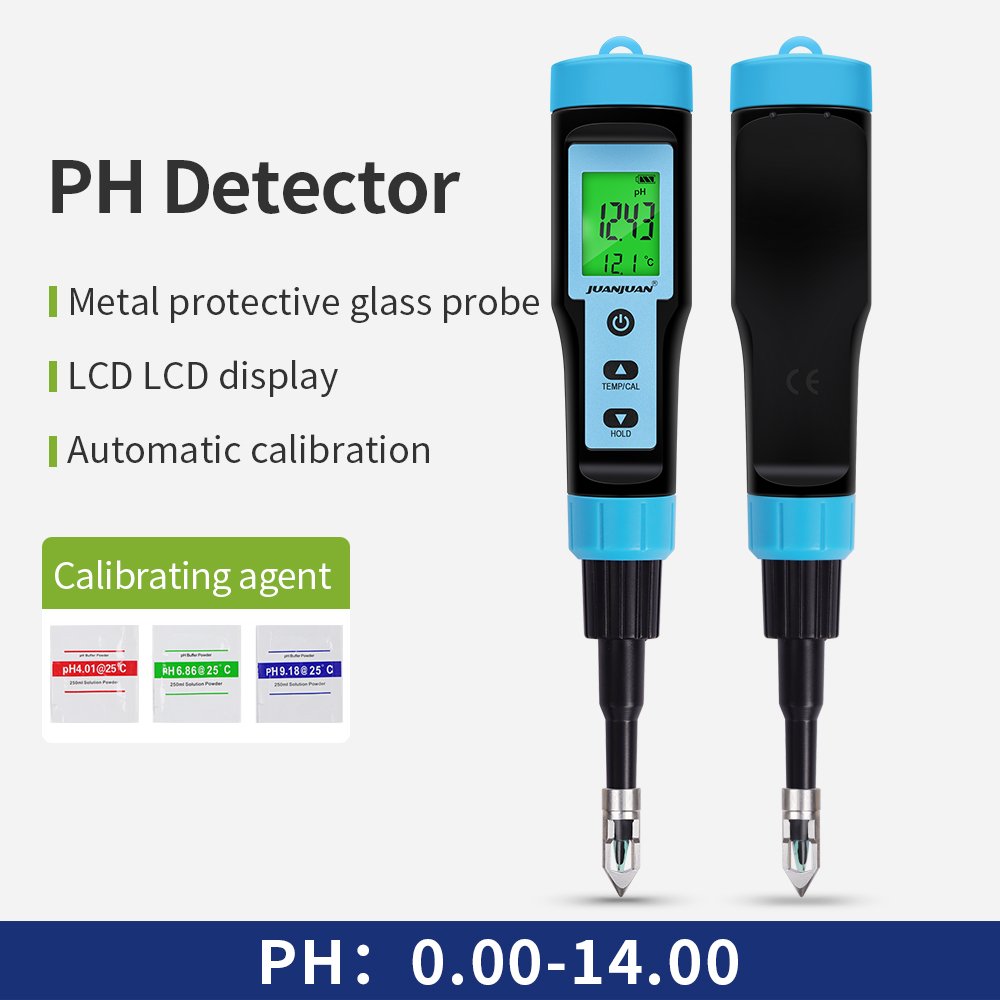 New Intelligent Food PH Test Pen Backlight Display Cheese Meat Fruit Dough Soil Detector With Stainless steel Protective Probe
