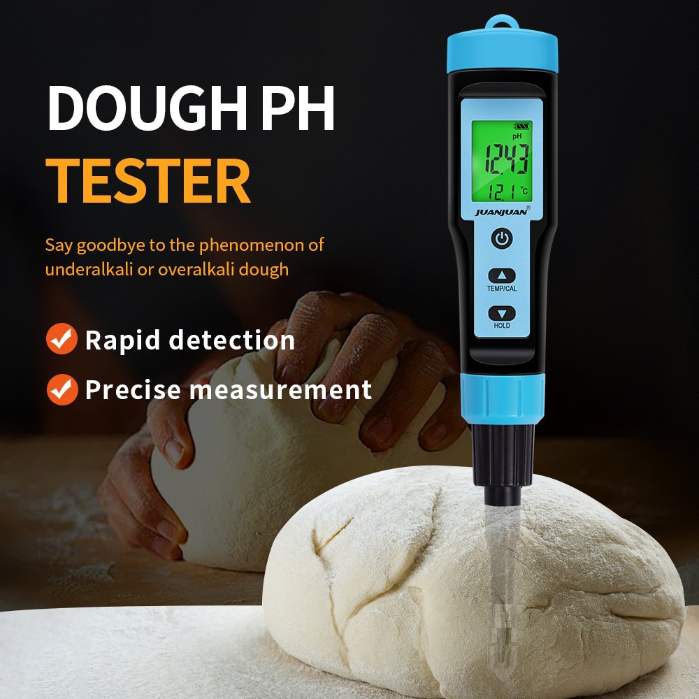 New Intelligent Food PH Test Pen Backlight Display Cheese Meat Fruit Dough Soil Detector With Stainless steel Protective Probe