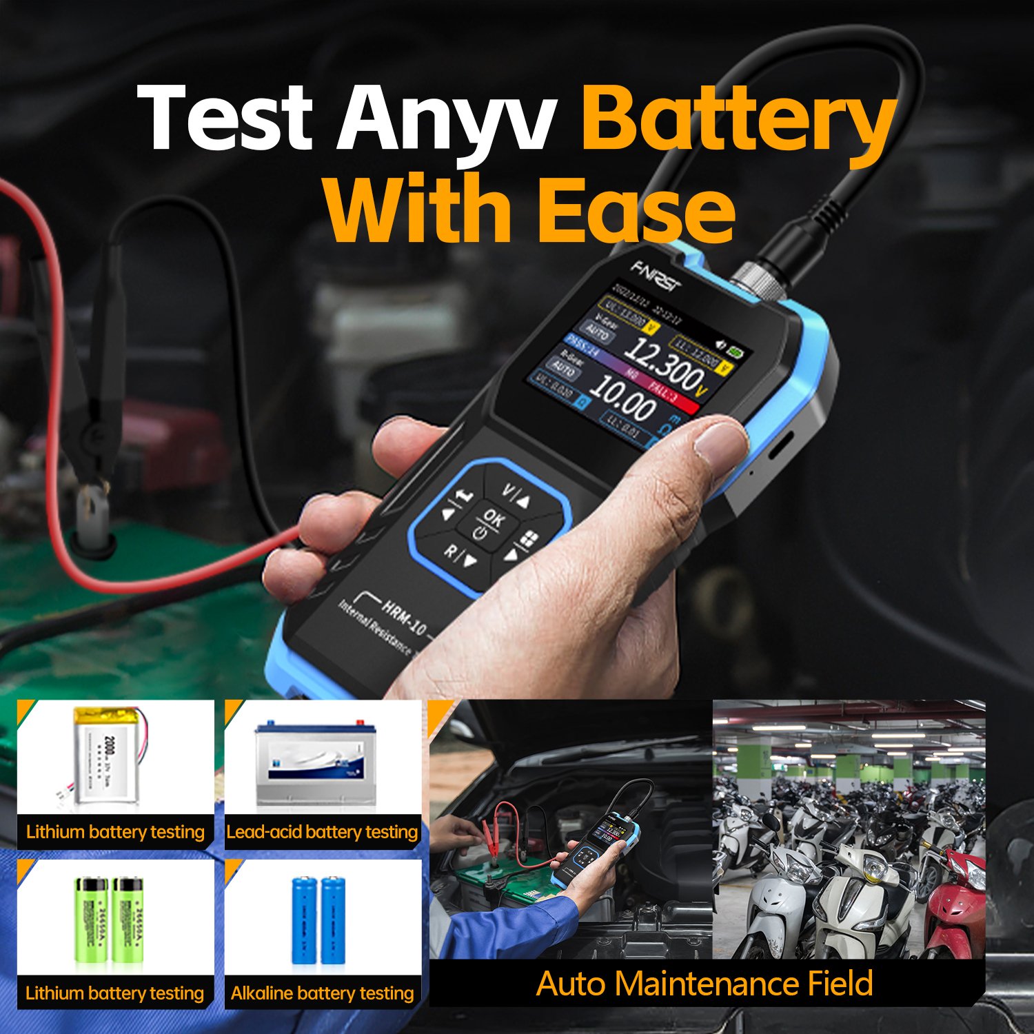 FNIRSI HRM-10 true four-wire measurement handheld high-precision internal resistance meter voltage tester battery tester