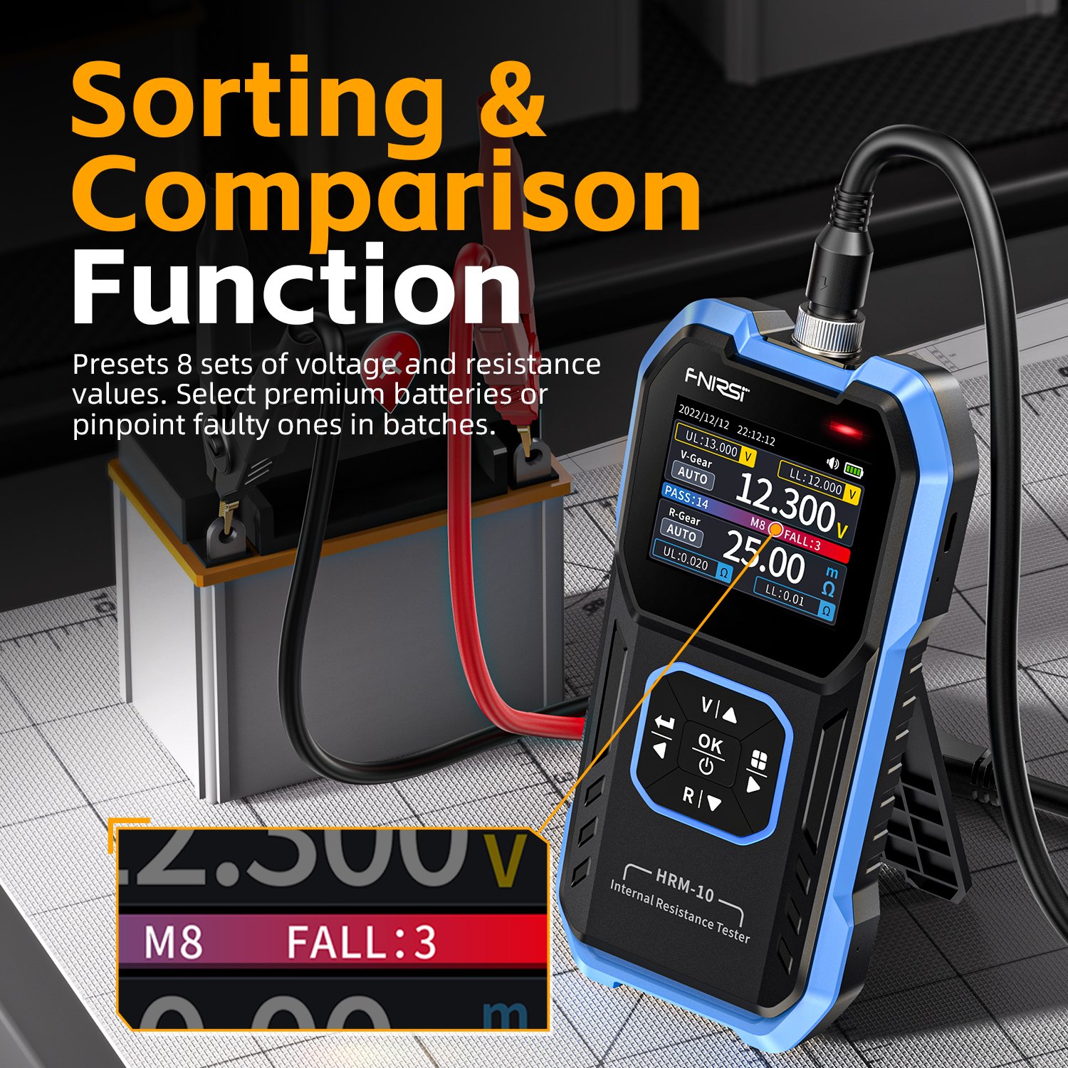 FNIRSI HRM-10 true four-wire measurement handheld high-precision internal resistance meter voltage tester battery tester