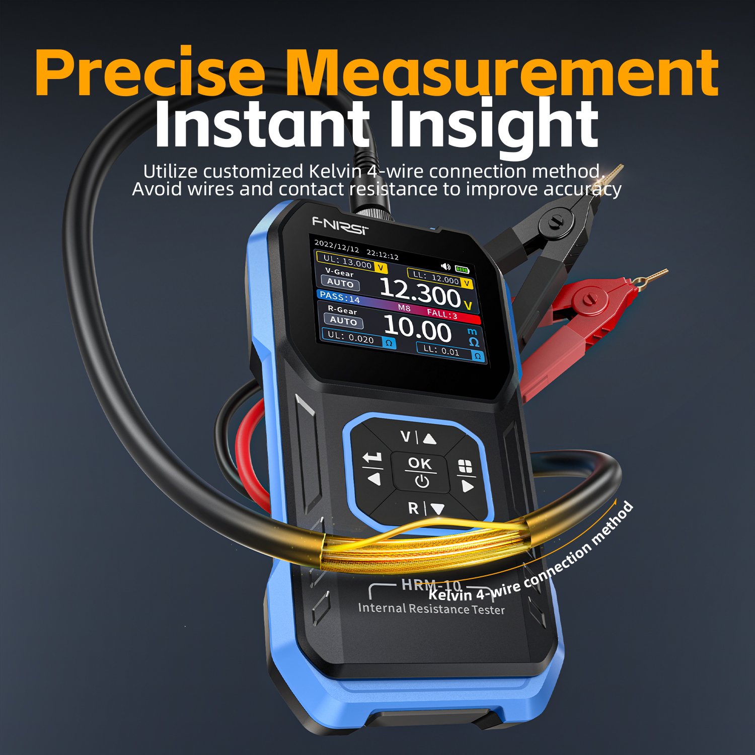 FNIRSI HRM-10 true four-wire measurement handheld high-precision internal resistance meter voltage tester battery tester