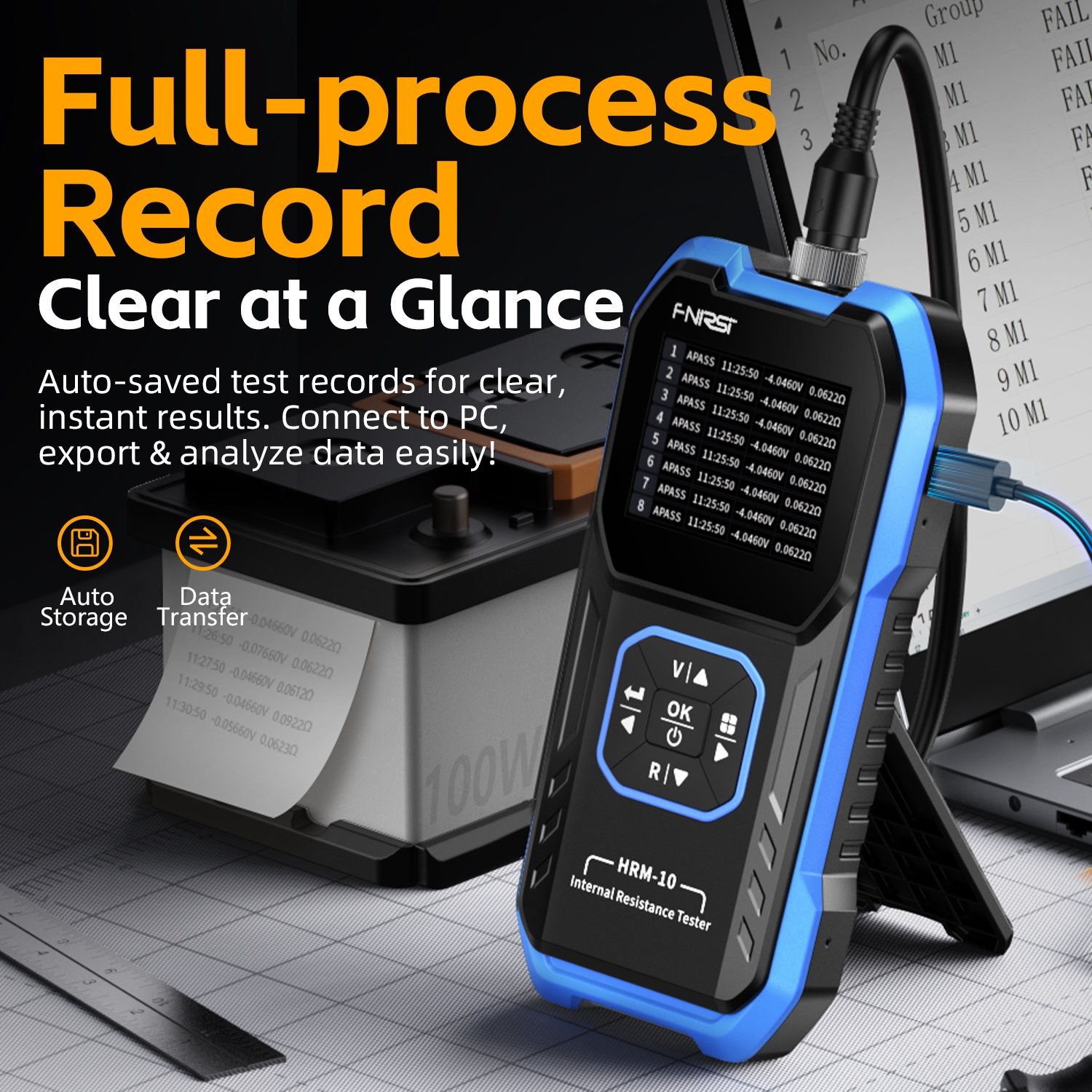 FNIRSI HRM-10 true four-wire measurement handheld high-precision internal resistance meter voltage tester battery tester