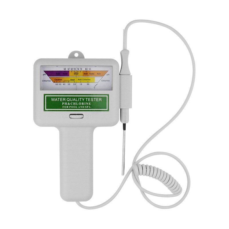 2 in 1 Chlorine Tester PH Tester Dual Scale Handheld CL2 Level Meter Water Quality Analyzer PH Chlorine Tester for Pool Aquarium